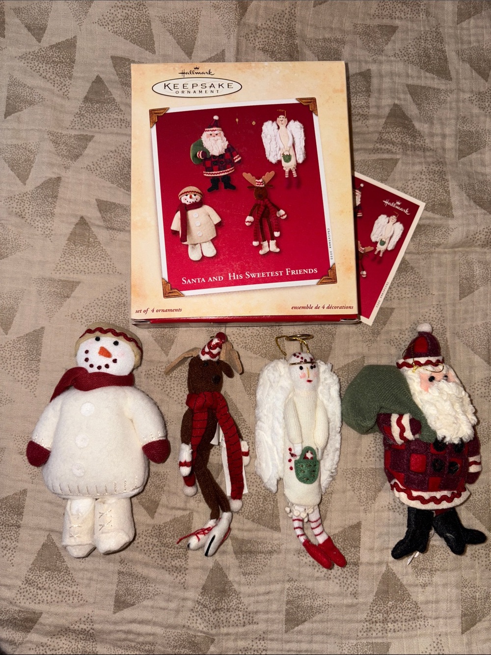 Hallmark Plush Santa and His Sweetest Friends Keepsake Ornaments 2002